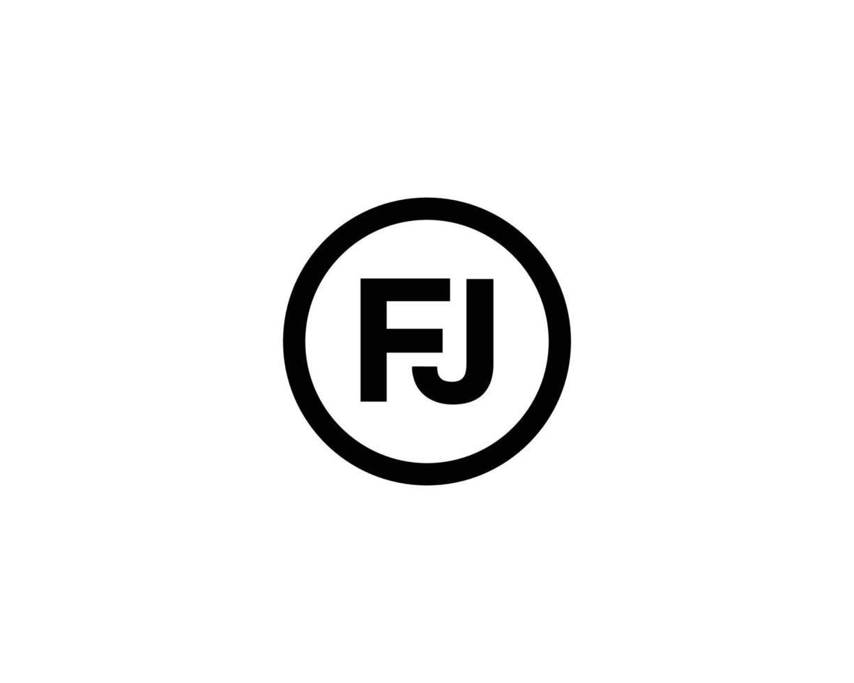 plantilla de vector de diseño de logotipo fj jf