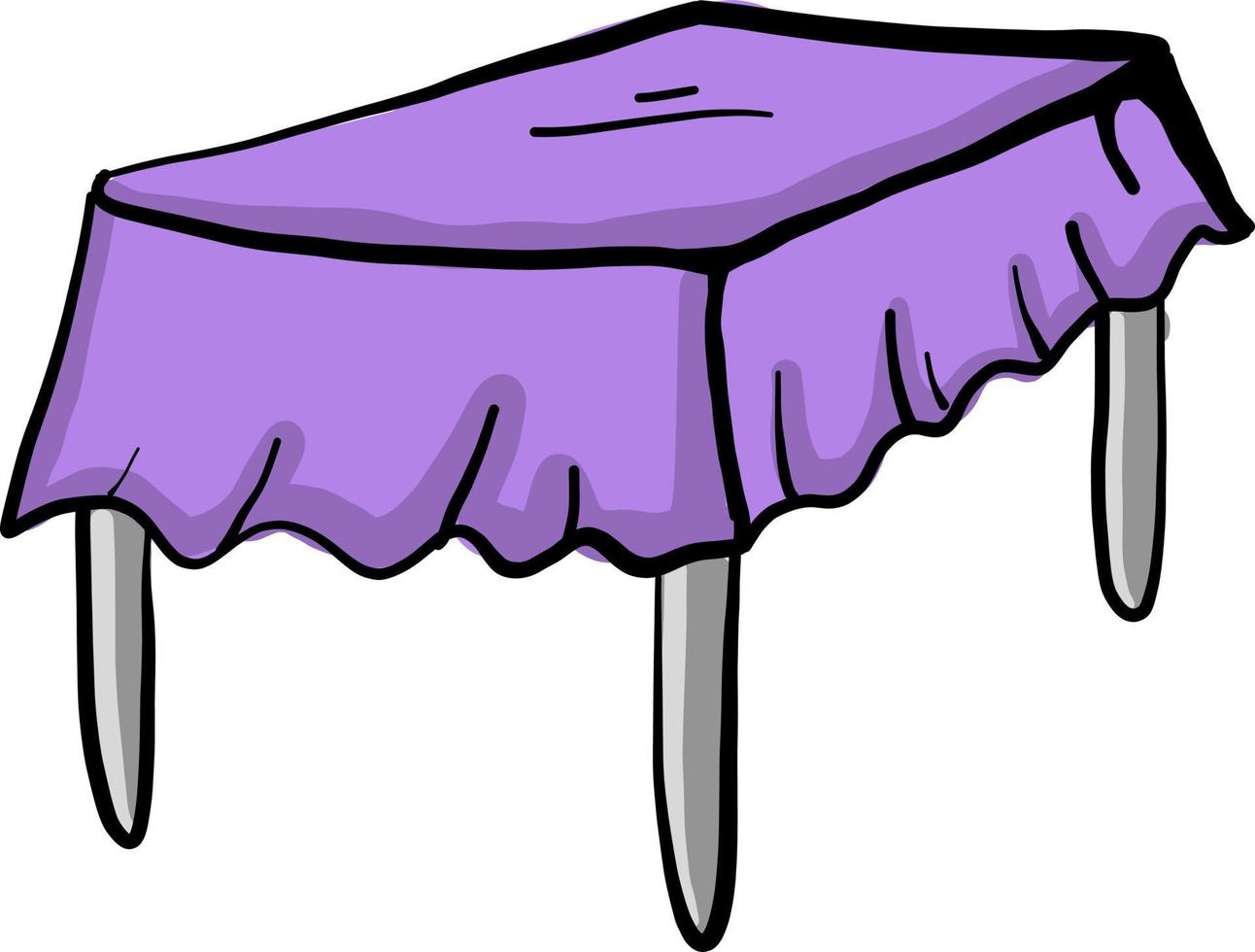 Violet table cloth, illustration, vector on white background