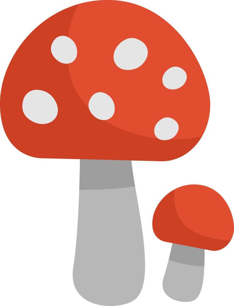 Yellow fly agaric mushroom, icon illustration, vector on white background