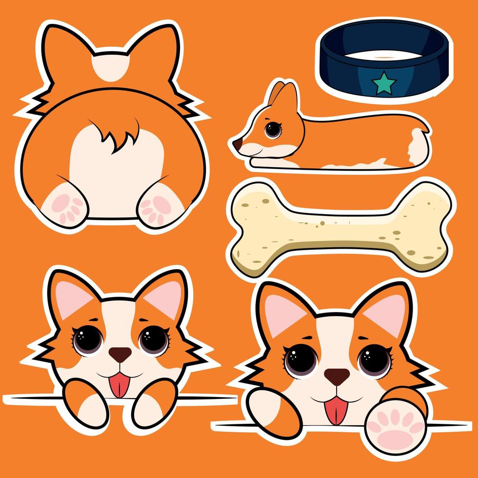 Funny Dogs Doodle with Puppy vector