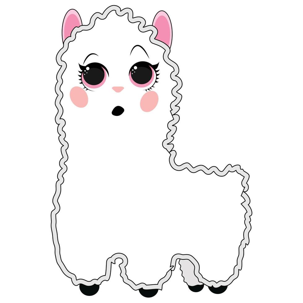 Llama cartoon alpaca. Lama animal vector isolated illustration. Cute funny  hand drawn art. Design for card, sticker , fabric textile, t shirt.  Children, kid modern trendy style 13713262 Vector Art at Vecteezy