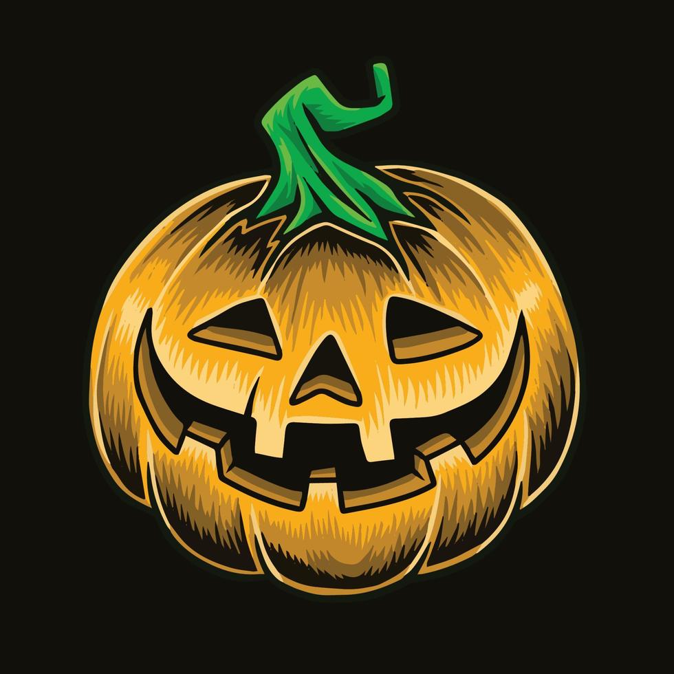 Pumpkin head illustration vector