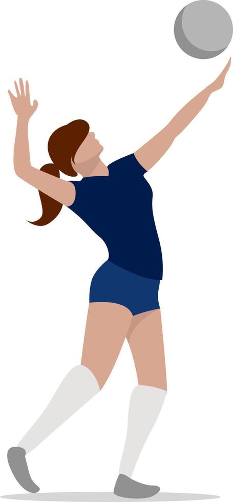 Volleyball player, illustration, vector on white background