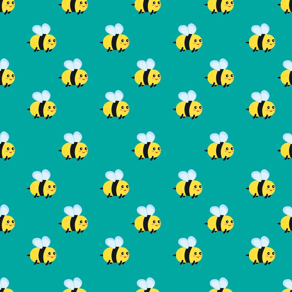 Bee pattern, illustration, vector on white background