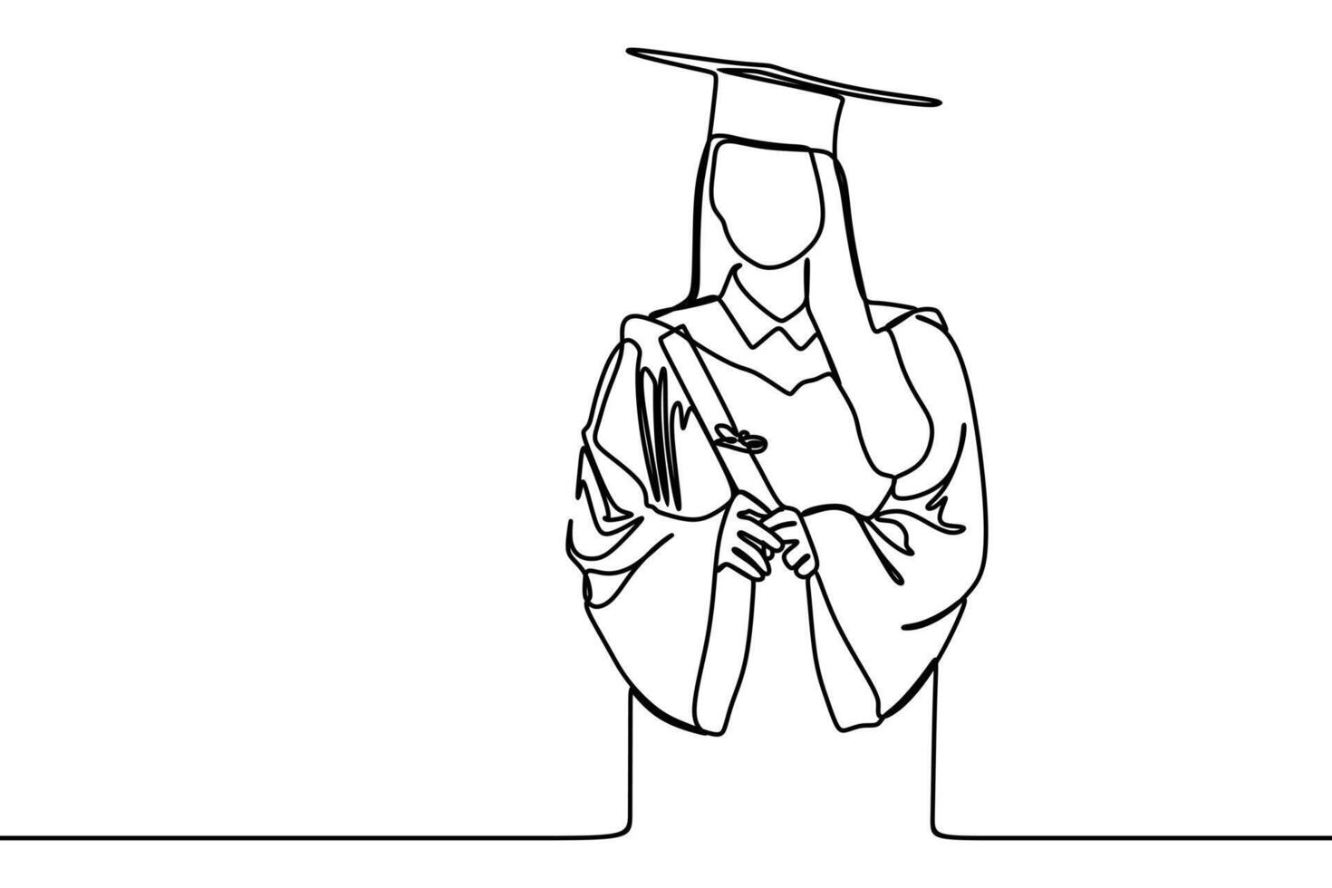 continuous line drawing of graduate students wearing cap and gown 13713381  Vector Art at Vecteezy