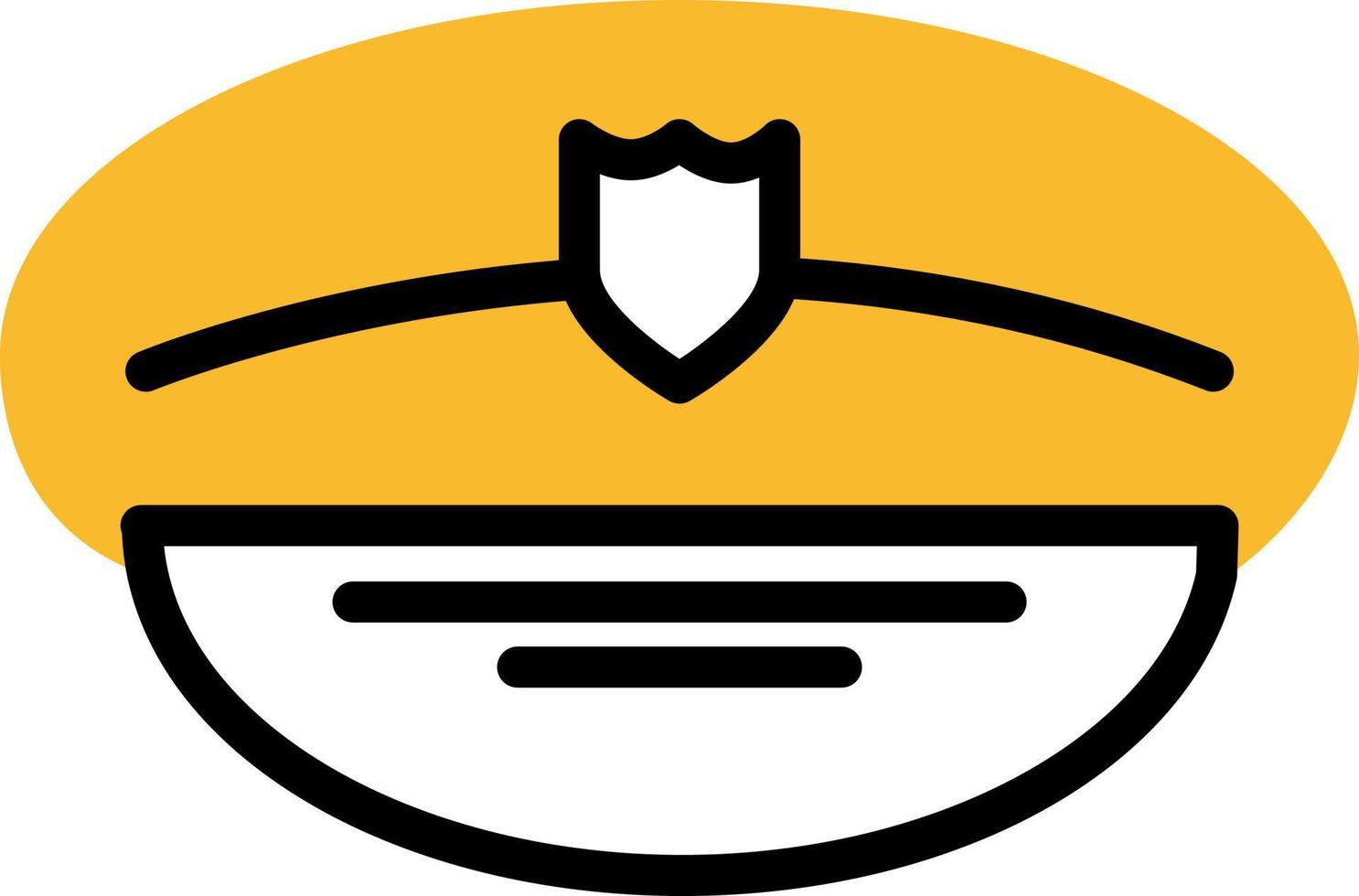 sombrero de policía, ilustración, vector sobre fondo blanco.