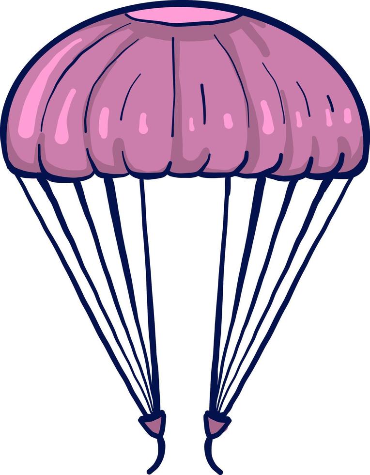 Purple parachute, illustration, vector on a white background.