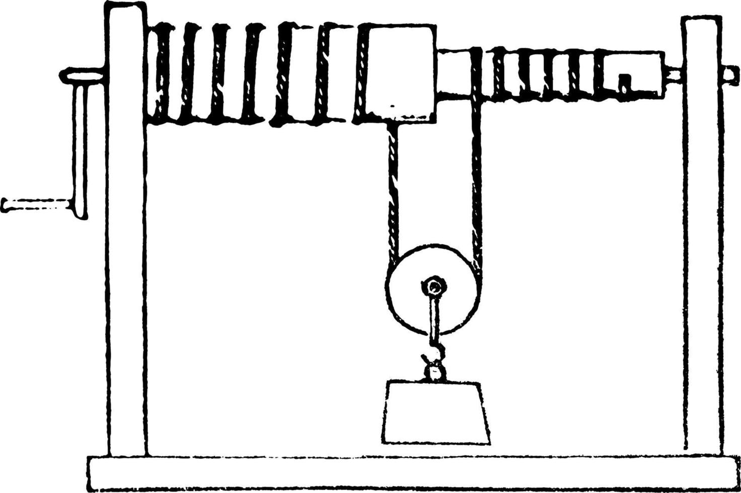 Windlass, vintage illustration. vector