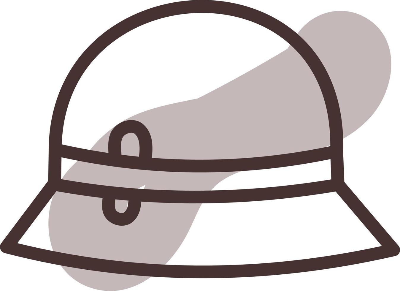 sombrero de mujer marrón, ilustración, vector sobre fondo blanco.