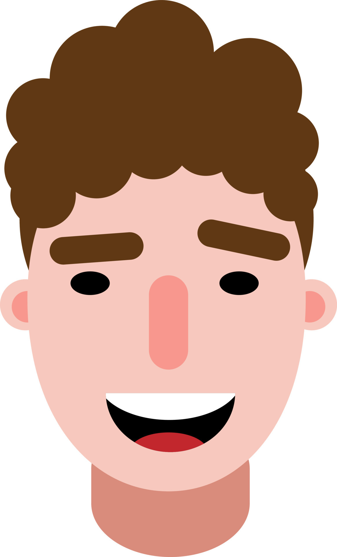 Boy with brown curly hair, illustration, vector on a white background.  13713496 Vector Art at Vecteezy