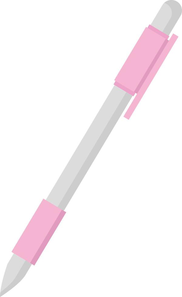 Pink pen, illustration, vector on white background.