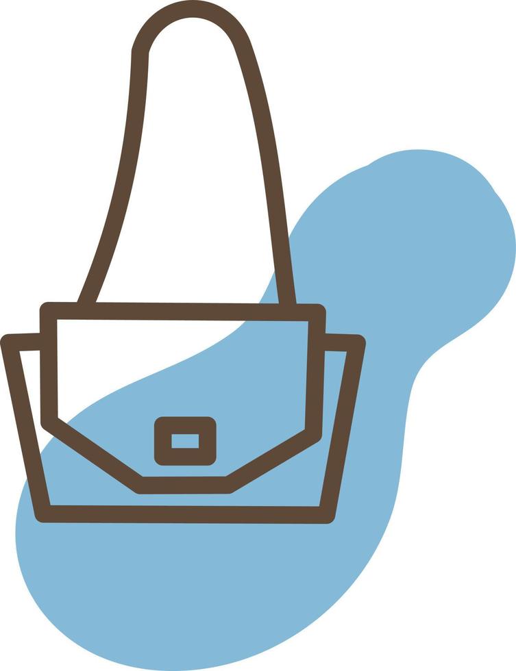 Blue shoulder bag, illustration, vector, on a white background. vector