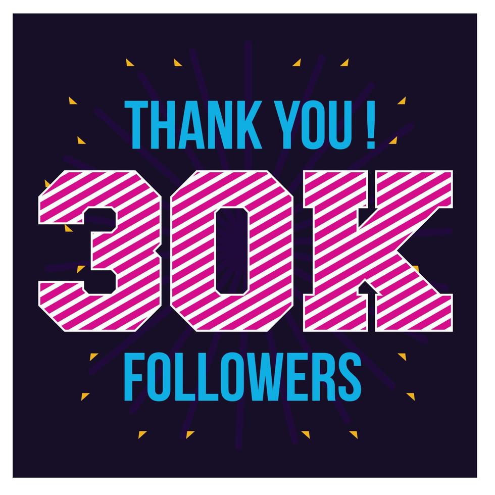 Celebrating the events subscribers. Thank you 50K followers. Thanks followers Poster template for Social Networks. large number of subscribers. Vector illustration