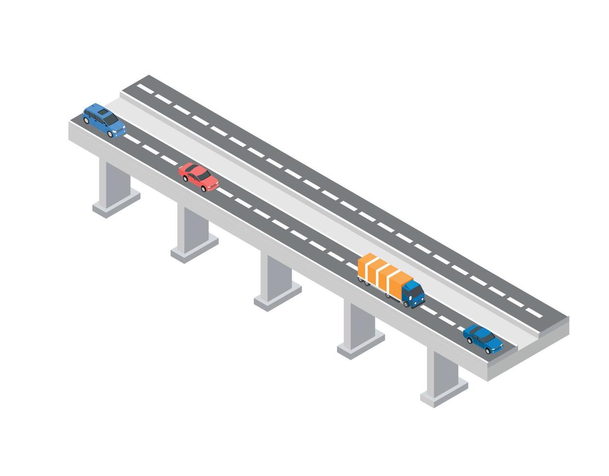 isometric vector Road payment check icon with toll barriers on highway, passing cars and trucks . Suitable for Diagrams, Infographics, And Other Graphic assets