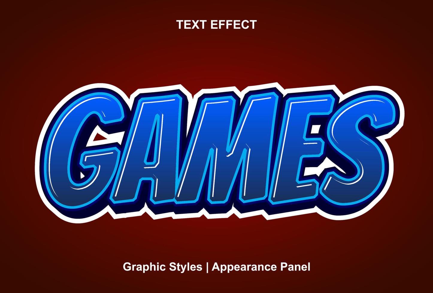 games text effect with editable graphic style vector