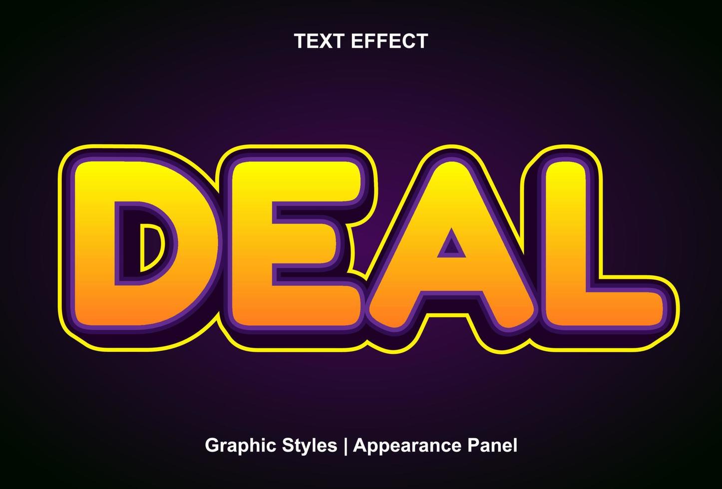 Deal text effect with graphic style and editable vector