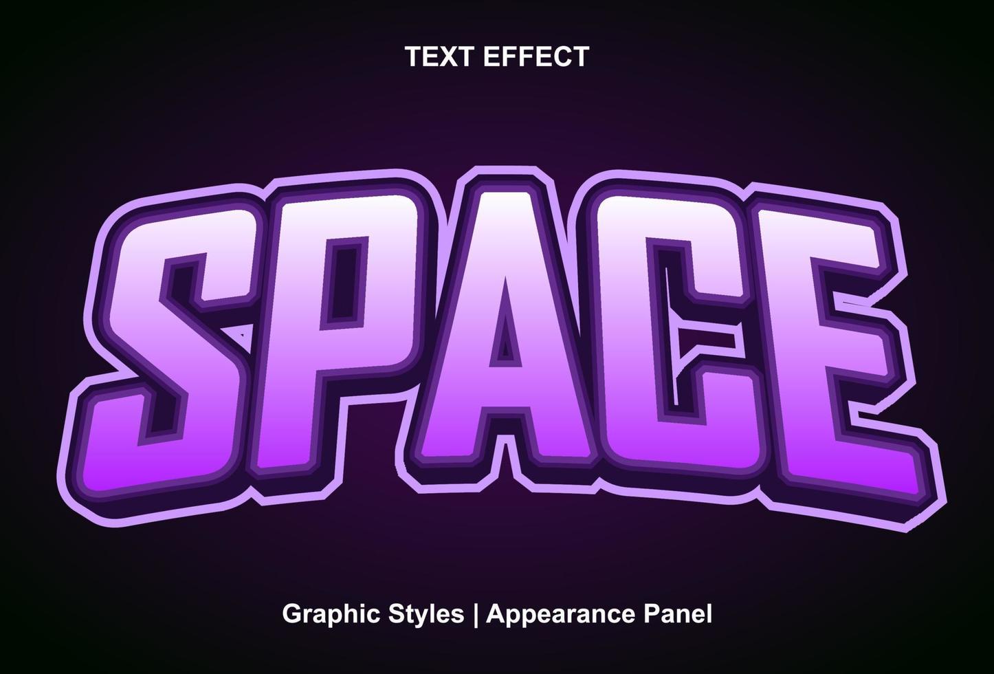 efecto de texto espacial con estilo gráfico editable vector