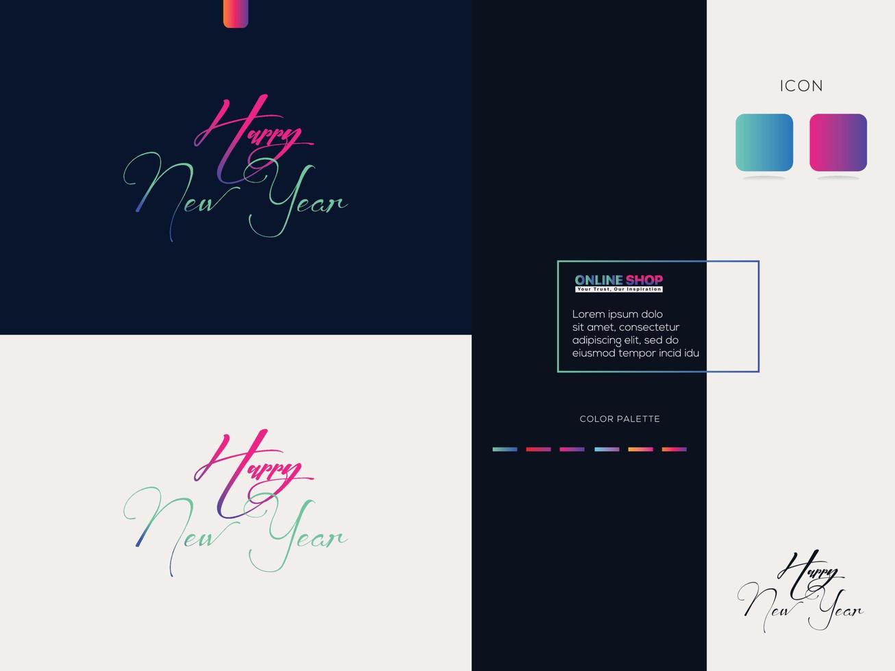 Happy New Year, New Years Logo Banner Poster or Your Business Event vector