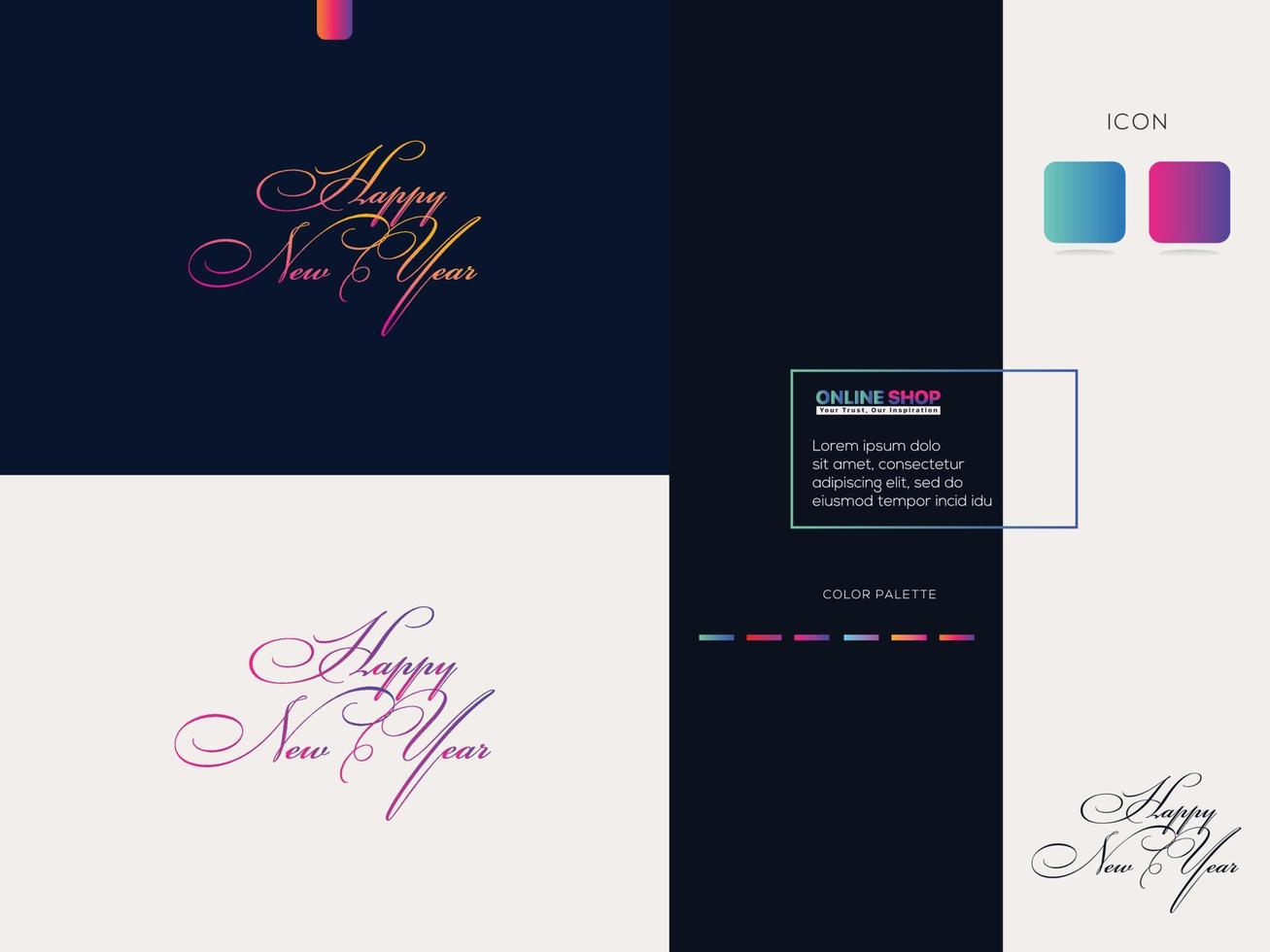 Happy New Year, New Years Logo Banner Poster or Your Business Event vector