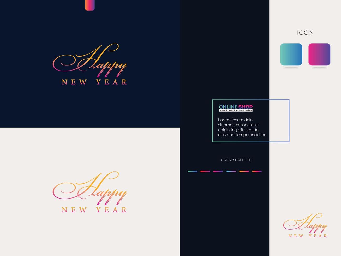 Happy New Year, New Years Logo Banner Poster or Your Business Event vector