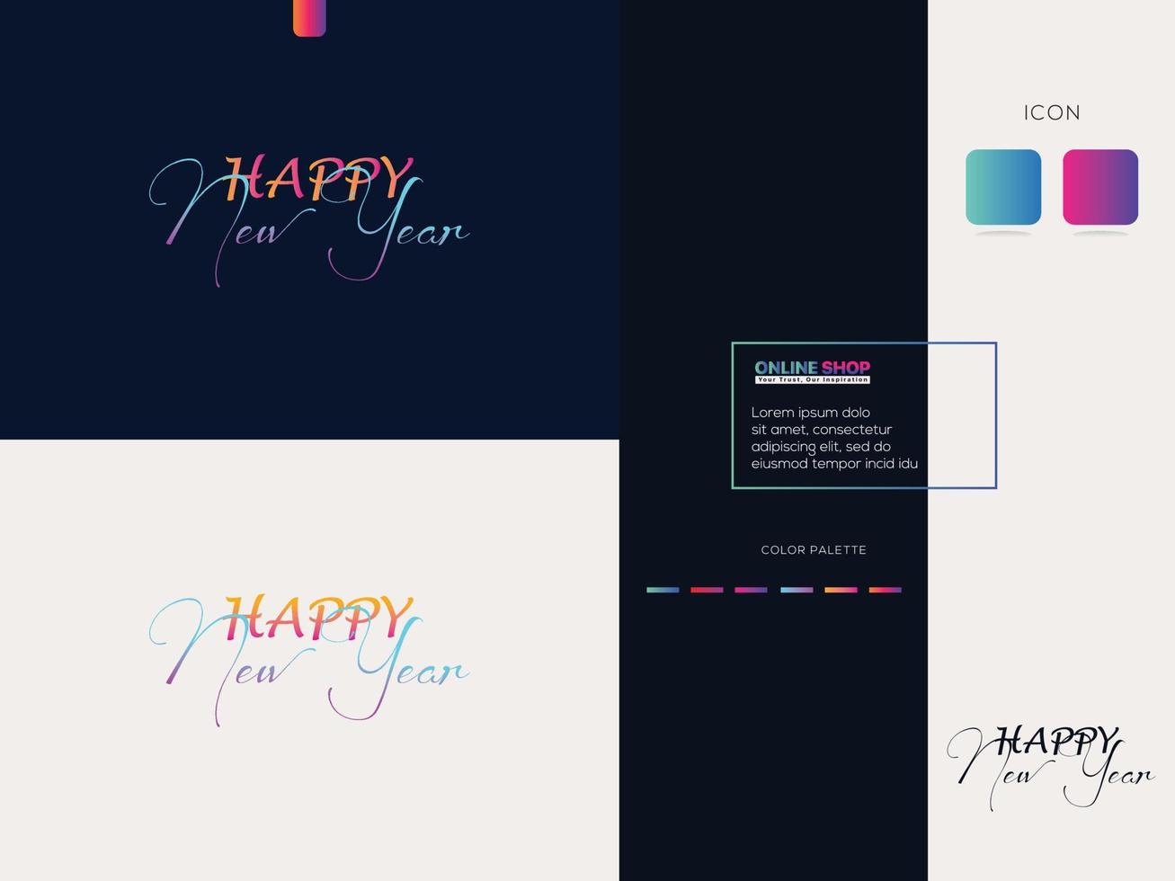 Happy New Year, New Years Logo Banner Poster or Your Business Event vector