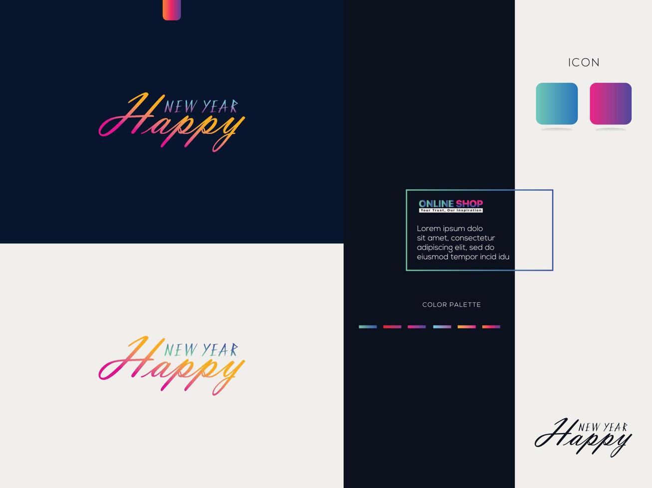 Happy New Year, New Years Logo Banner Poster or Your Business Event vector