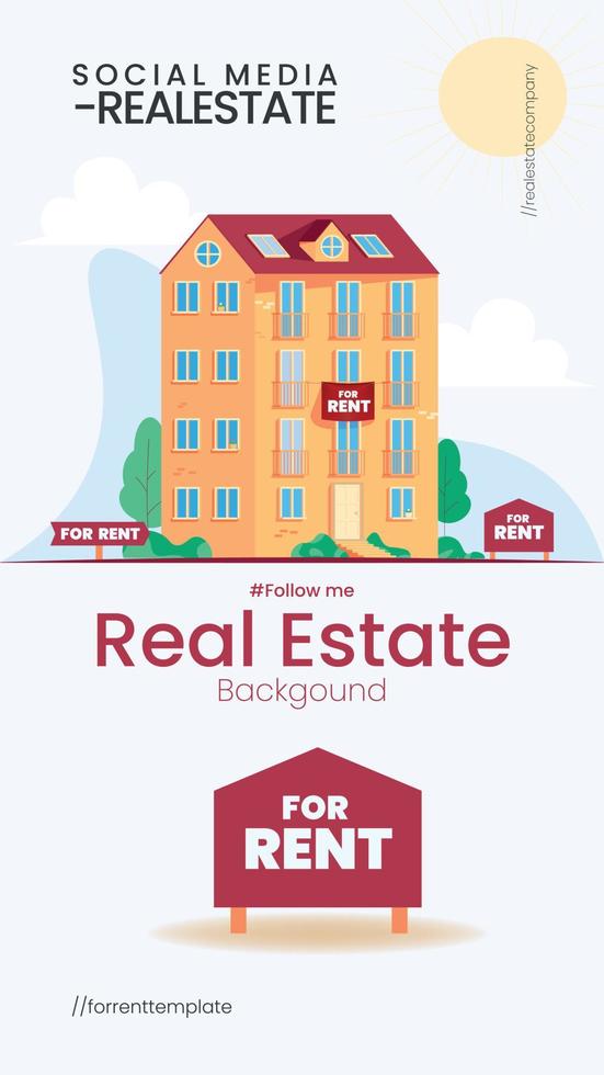 Real estate business social media post or web banner template vector