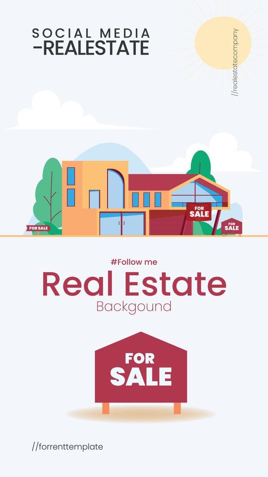 Real estate business social media post or web banner template vector