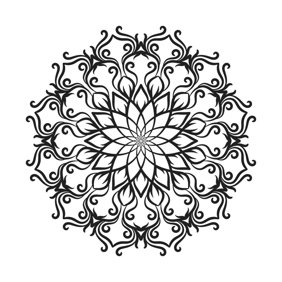 black and white mandala ornament 13713799 PNG