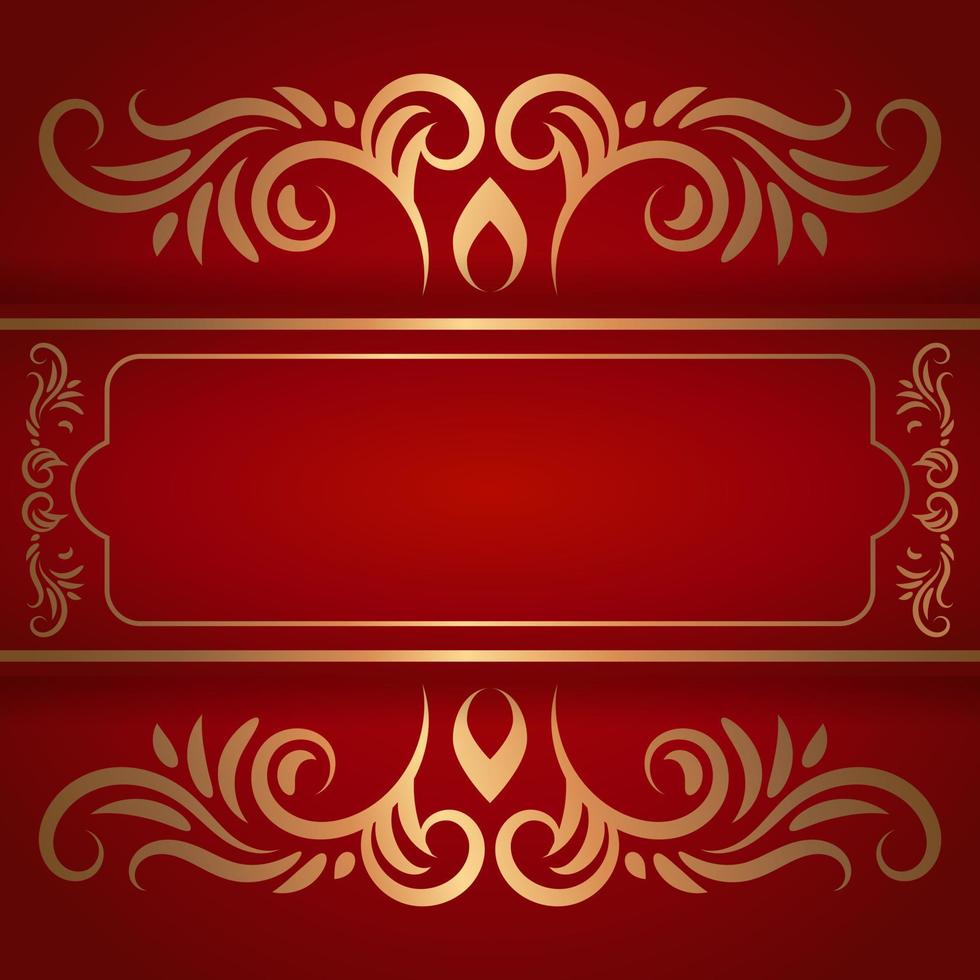 Red background with gold ornament. - Vector. vector