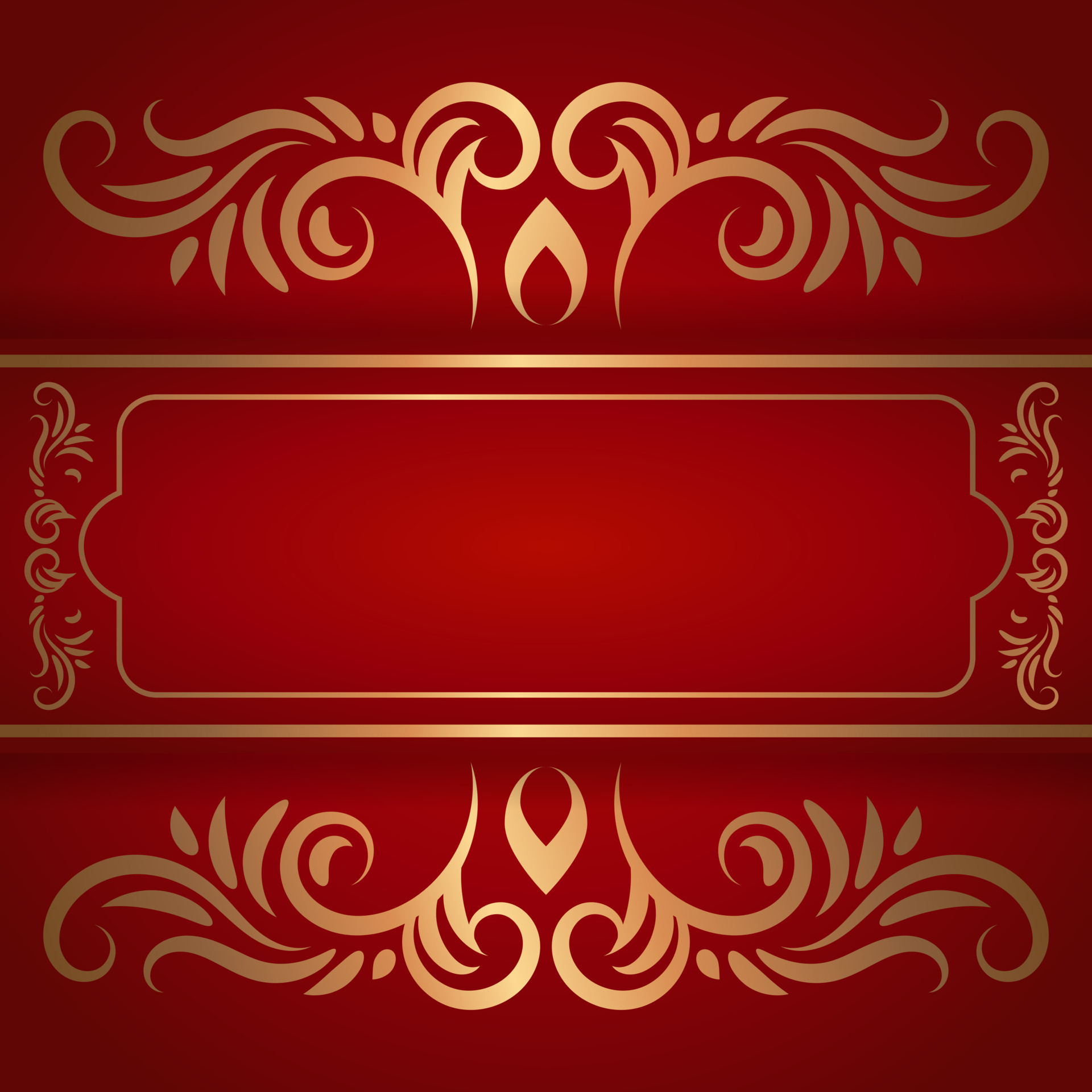 Red background with gold ornament. Vector. 13713810 Vector Art at