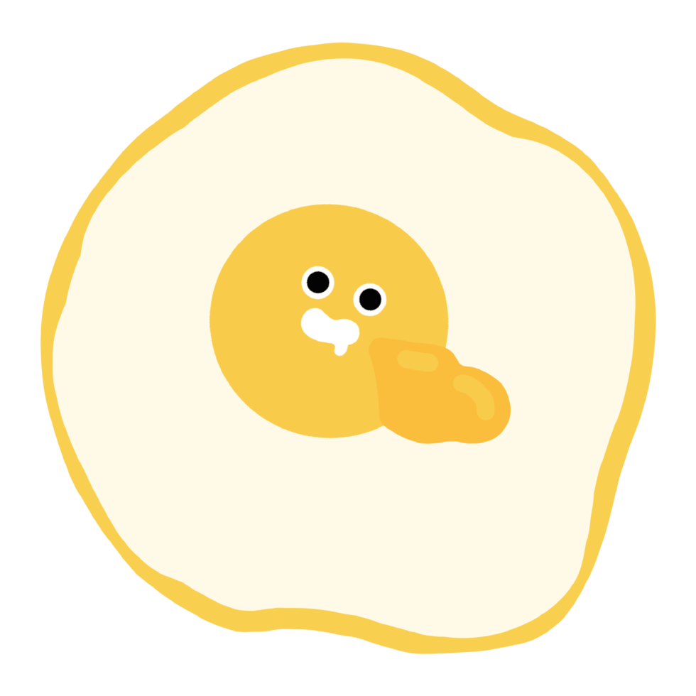 Cartoon Cute Fried egg png