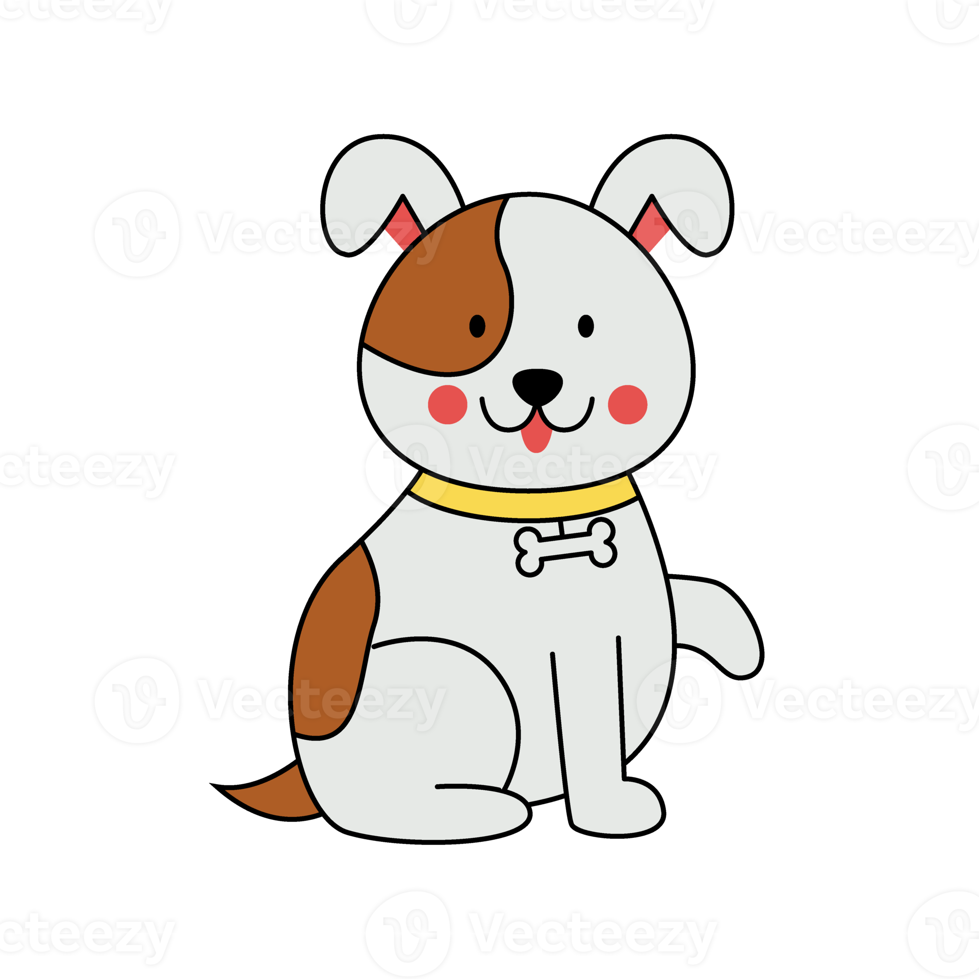 Cute cartoon dog giving a paw png file with transparent background