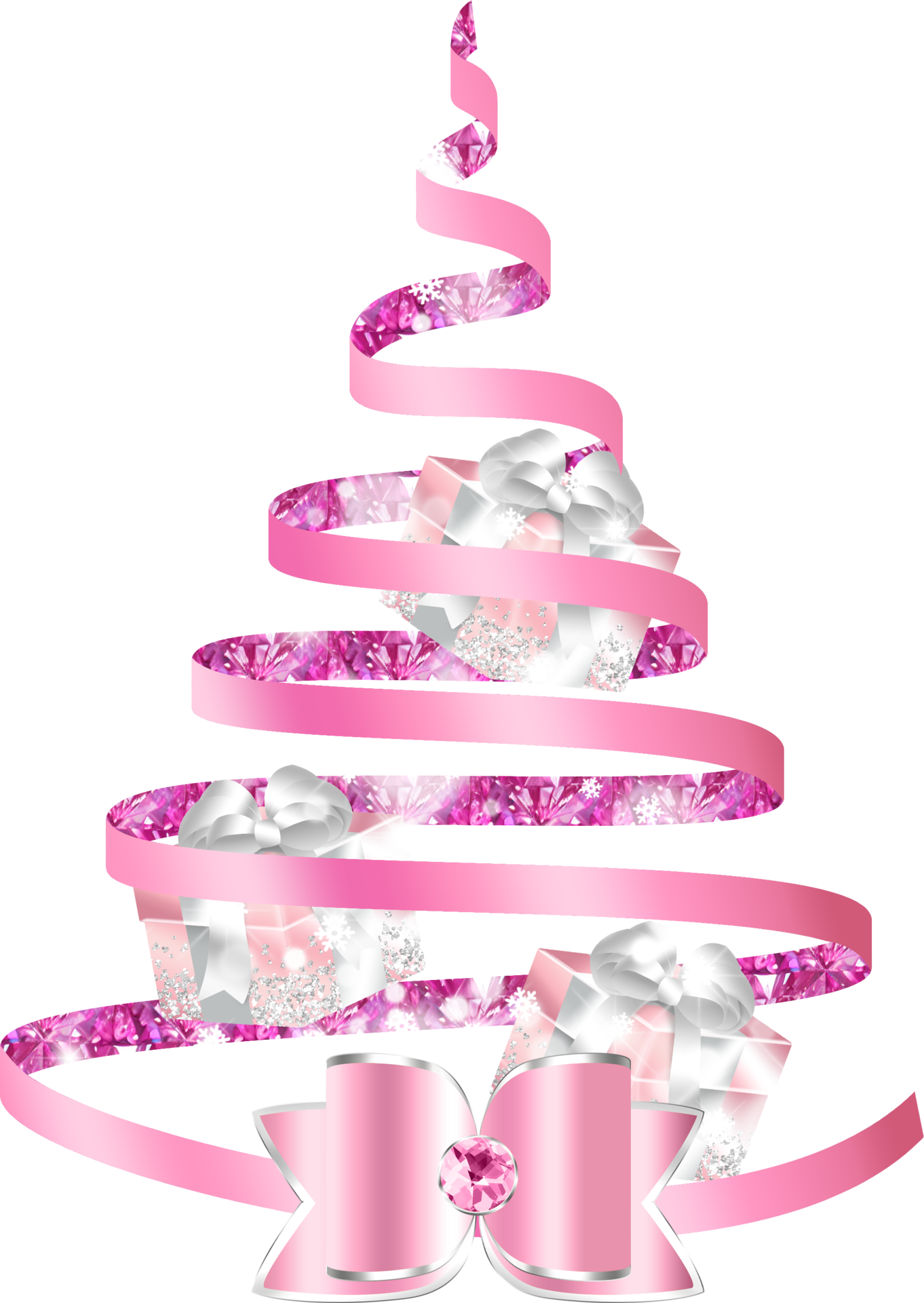 árvore de natal de fita rosa glam 13714031 PNG