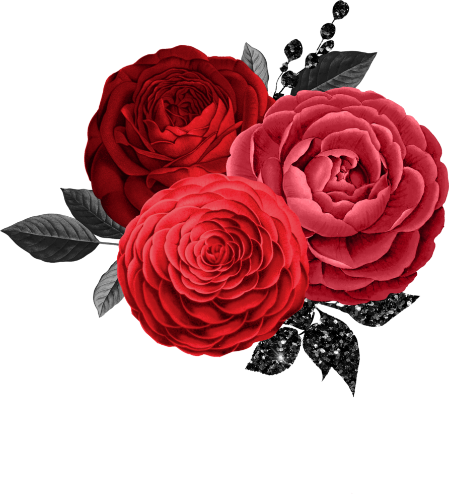 bouquet rouge et noir png