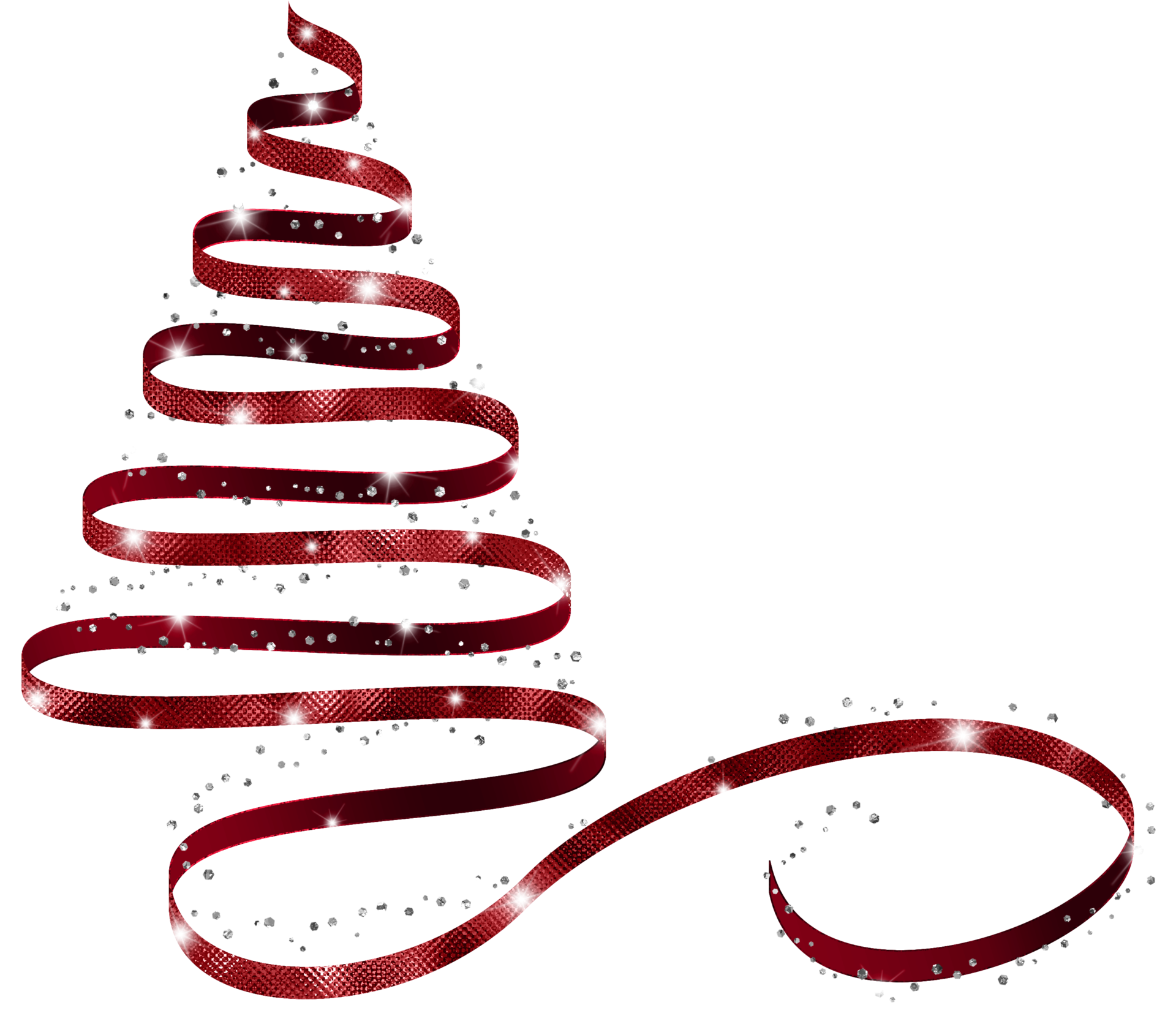 Red Ribbon Christmas Tree Clipart 13714030 PNG