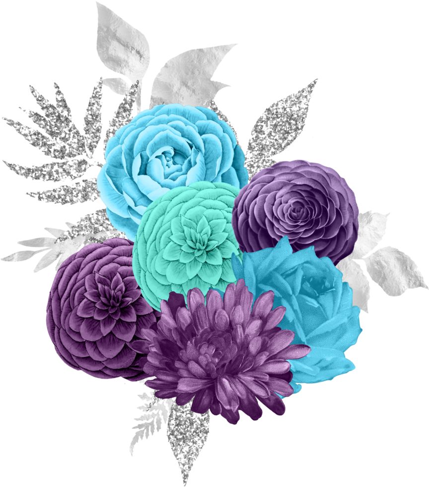 Purple And Turquoise Booquets png