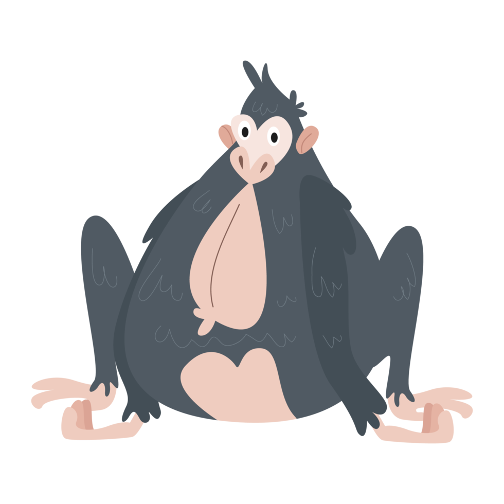 Clip art illustration of cute monkey cartoon character for kids. png