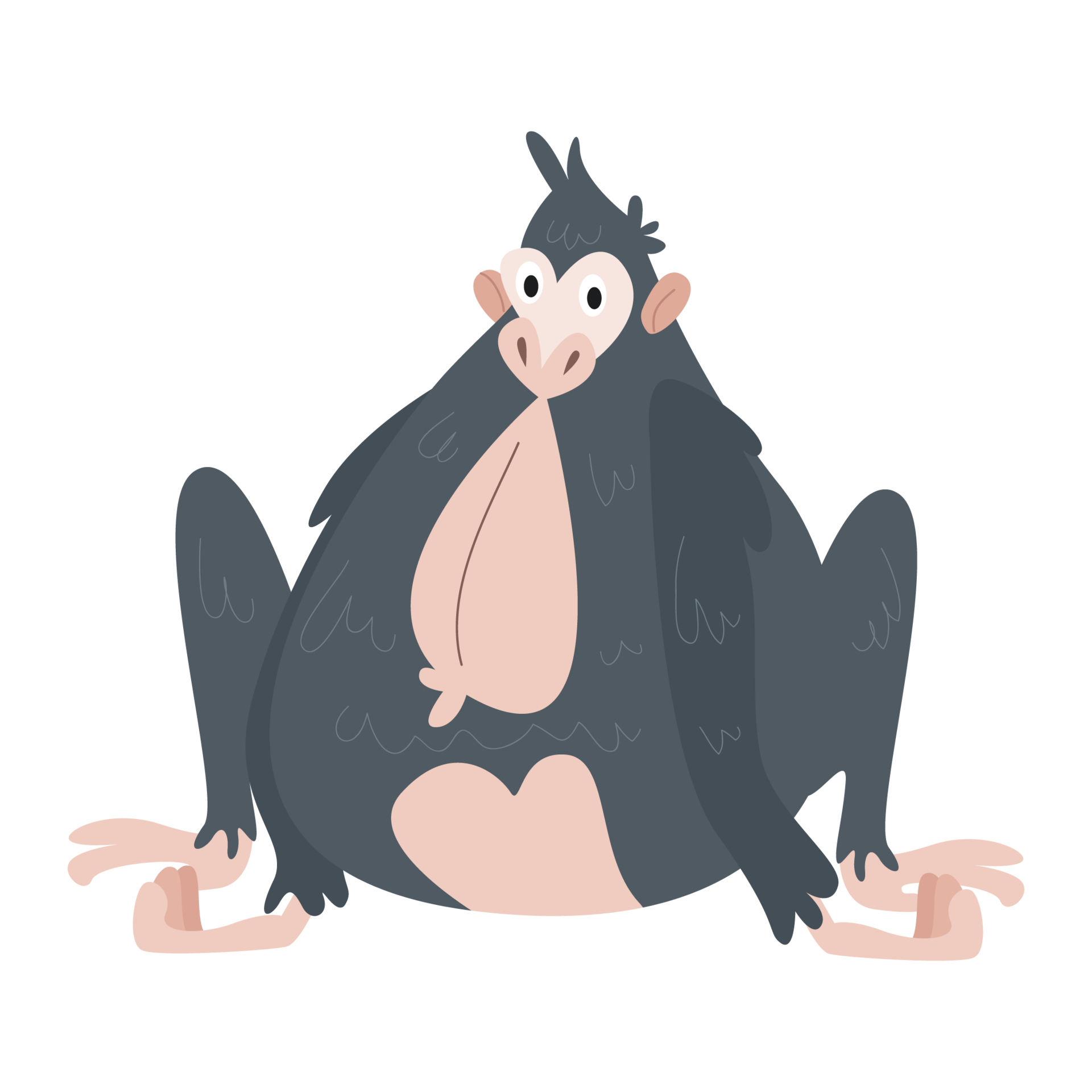 macaco colorido de clipart de personagem de animal de desenho