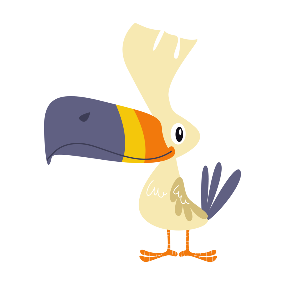 Clip art illustration of cute bird cartoon character for children. png