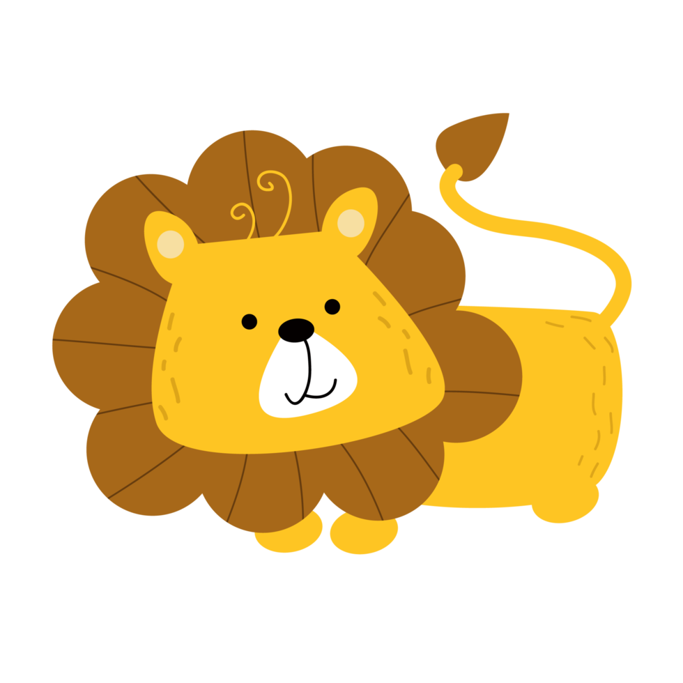 Clip art illustration of cute lion cartoon character for children ...