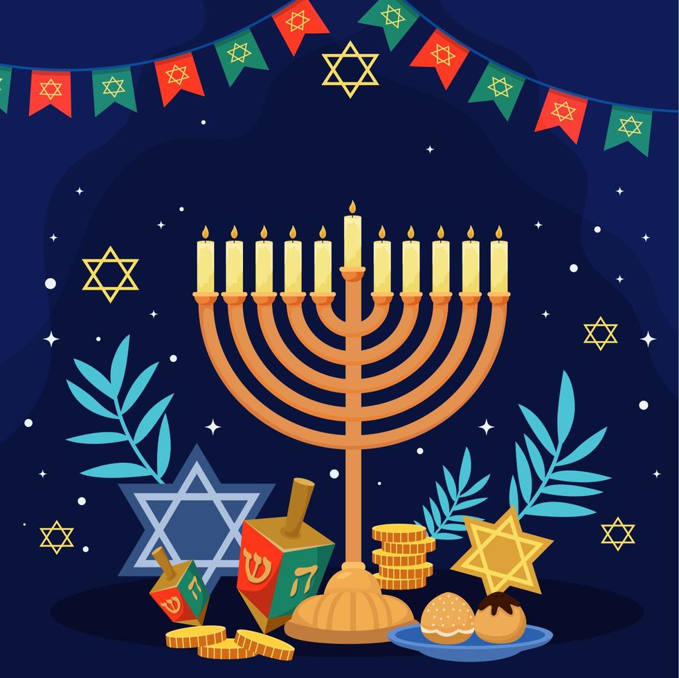 feliz fondo de hanukkah vector