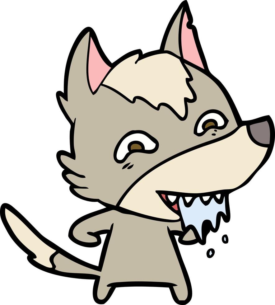 doodle character cartoon wolf vector