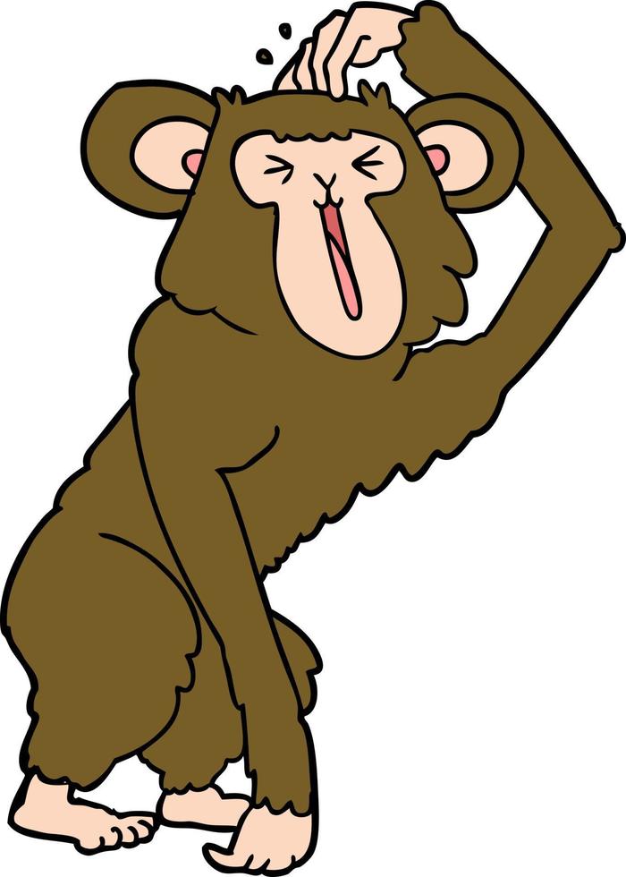 doodle character cartoon monkey vector