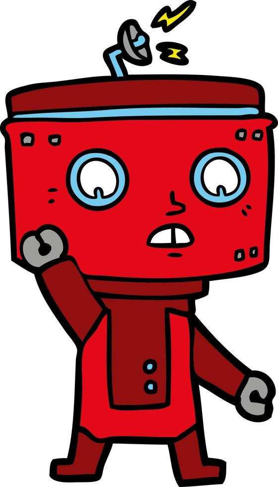 doodle character cartoon robot vector