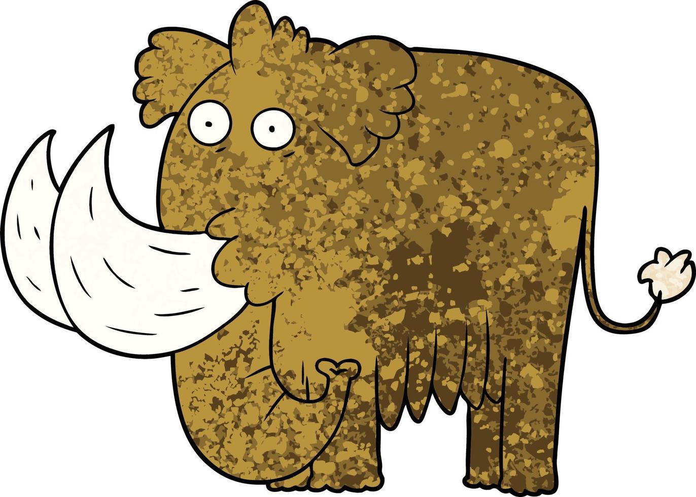 mamut de dibujos animados de textura grunge retro vector