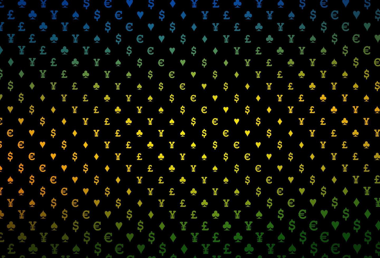 Dark multicolor, rainbow vector texture with playing cards.