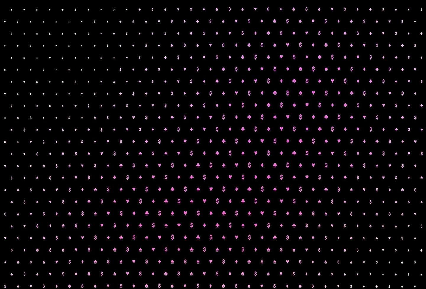 Dark pink vector background with cards signs.