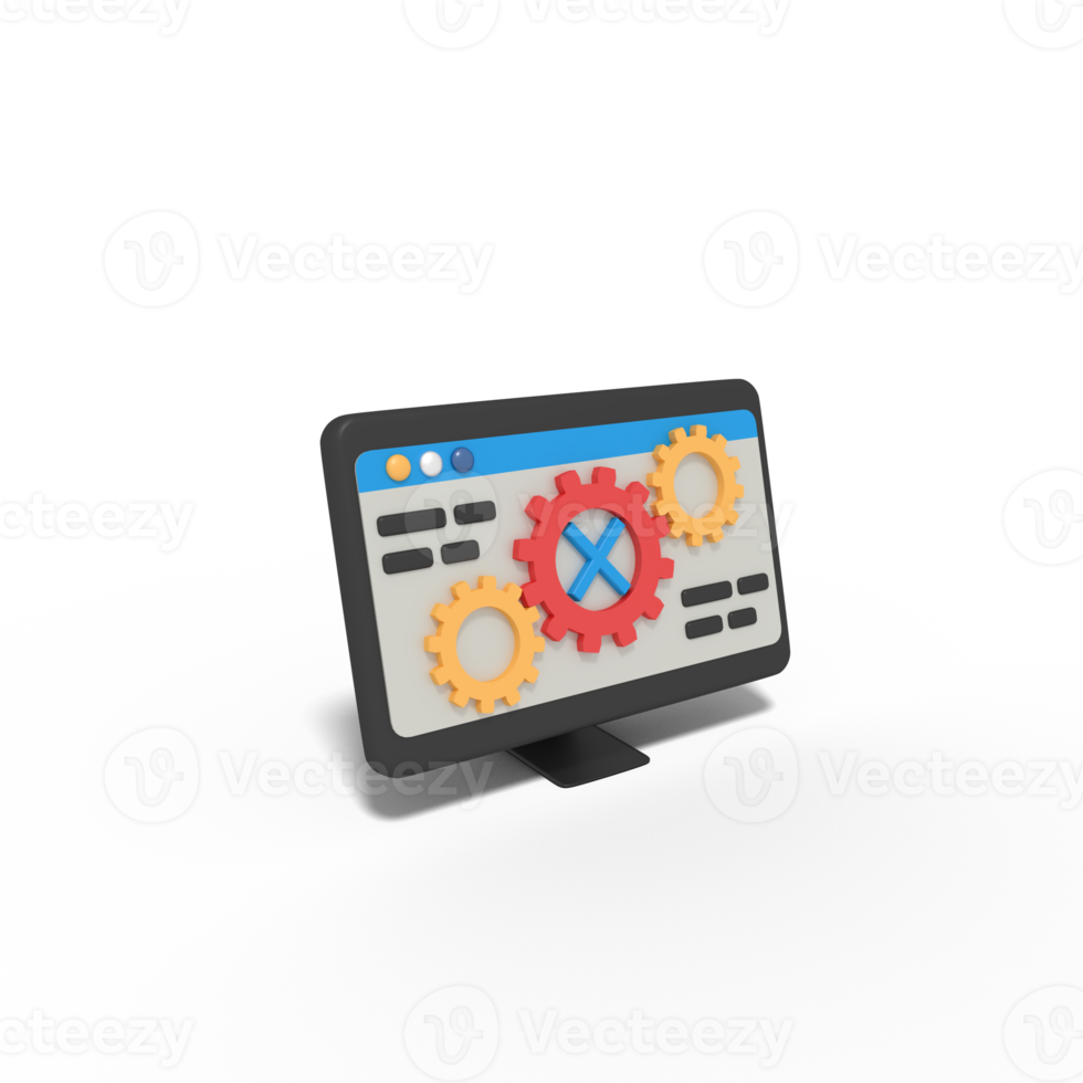 3d illustration of error network settings png