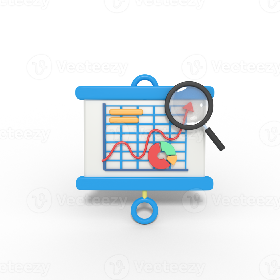 3d illustration of seo search presentation png